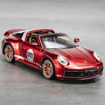 1:32 Porsches 911 Targa 4S Zlitine Športni Avto Model Diecast Zvok Super Racing Dviganje Rep Vroče Avto, Kolo, Za Otroke Darila