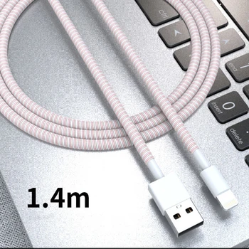 1.4 m Barva Telefonske Žice Kabel Vrv Zaščitnik Pomlad Varstvo Vrv Za USB Kabel za Polnjenje Slušalke Podatkov Vretenca, Navijalec
