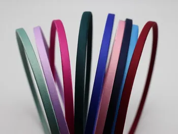 10 Mešane Barve, Kovinsko Glavo Pokrito Satin Hair Band 5mm za DIY Obrti
