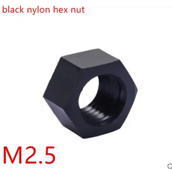 1000pcs m2.5 črn Najlon imbus matica plastičnih imbus matica Najlon DIN934