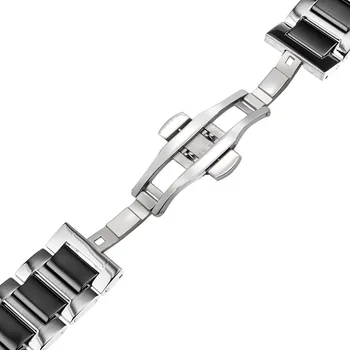 18 mm 20 mm 22 mm Keramični + Nerjavečega Jekla Watch Band za Montblanc Moški Ženske Star Timewalker Metulj Zaponko Trak Zapestja