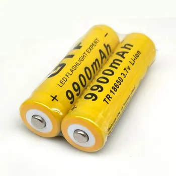 18650 baterijo GTF 18650 Baterija li-ionska Baterija 3,7 V 9900mAh Akumulatorska Baterija za svetilko, baterije(Yellow)+401 Polnilnik