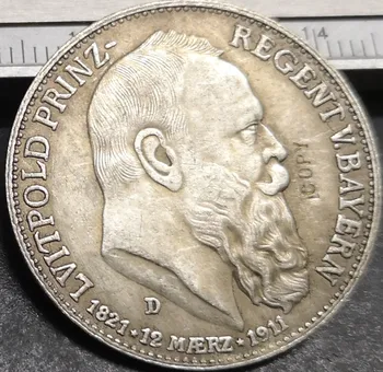 1911 kraljevina Bavarska 3 Mr-Otto Silver Plated Kopija Kovanca