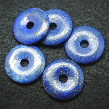 1PCS Narave Lapis Lazuli Kamen Obeski Krofe Oblika 25 MM 30 MM 40 MM 50 MM Za Ženske Ogrlico Kar Pribor Vrh Modnih