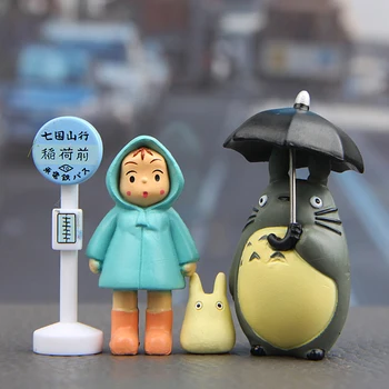 1Set Anime Moj Sosed Totoro Dejanje Slika Igrača Hayao Miyazaki Mini Vrt PVC figuric Otroci Igrače Darilo za Rojstni dan