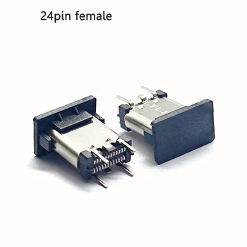 2-5pc Micro USB 3.1 24 Pin Vmesnik pin podaljšali Navpično polno nalepke, ki Ženski za 90 stopinj Tip C Jack vtič v Vtičnico Priključek