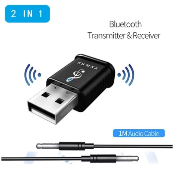 2 v 1, USB, Bluetooth Audio Sprejemnik Oddajnik Mini USB Adapter Stereo Bluetooth 5.0 AUX, USB, 3.5 mm Jack Za TV PC Avto