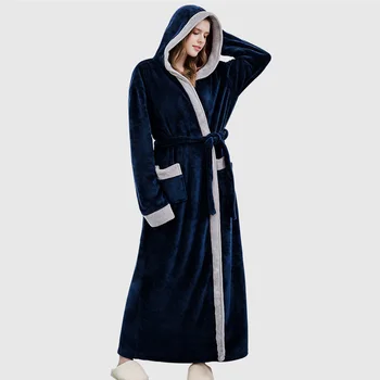 2020 Jeseni, Pozimi Flanne Kopalne Halje za Ženske Dolgo Toplo Pižamo kopalni plašč ženski Sleepwear Plišastih Kopel Haljo Ženski Nightgown