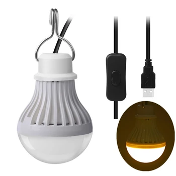 2021 Nova USB Prenosni Led Žarnice Luči, Led Osvetlitev za Tabor Šotor Nočni Ribolov Luči v Sili, 5W 5 W/2,5 m Kabla Stikalo za vklop/izklop