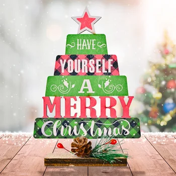 2021 Nove Lesene Božično Drevo Ornament Tiskanja Votlih Vesel Božič Tabela Dekoracijo Doma Dekoracijo Pribor Navidad