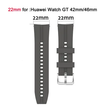 22 MM silikonski watchband trak za Huawei Watch GT GT2 42mm 46mm aktivno Elegantno šport zamenjava pasu trak Smart Dodatki