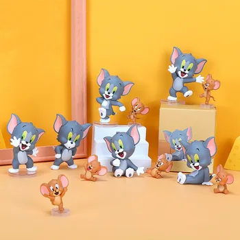 2Pcs Tom Mačka in Jerry Miške obožujem Sir Serija Akcijskih Figur Igrače Model Kawaii Lutke Za Otroke Božič Igrače