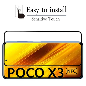 3 v 1 Polno Kritje Kaljeno Steklo Za Xiaomi Poco X3 NFC, Zaslon Patron Objektiv Kamere na Film Za Xiaomi poco x3 nfc 9H Stekla Film