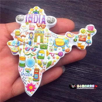 3D Tiskanje Zemljevid Indije Smole, trgovina s Spominki, Dekorativni Hladilnik Magnet Turističnega Potovanja, IDEJA za DARILO
