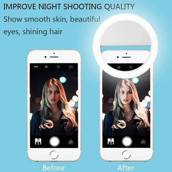 3PCS/Set Večfunkcijsko Selfie Obroč lahki Prenosni Novost Ličila Lightings Led Selfie Svetilka, Mobilni Telefoni Foto Noč Svetlobe Orodja