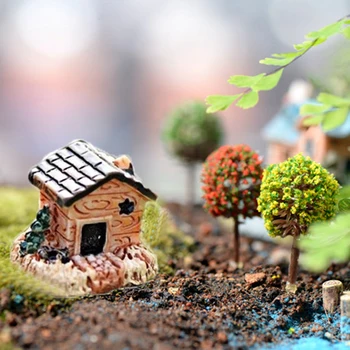3pc Mini Mala Hiša Vikend DIY Igrače Obrti Slika Moss Terarija Pravljice Vrtni Okras Pokrajine Dekor Lutke