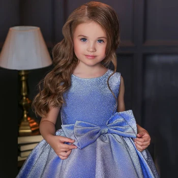 4-10 Let Dekleta Princesa Obleko Otrok Formalno Prom Oblačenja Božični Večer Vestidos Eleganten Lok Obleko Otrok Rojstni Dan Kostumi