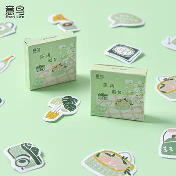 45 Kos Papirja Nalepke Nastavite Počitnice Življenje Japonski Slog Zelenih Rastlin Nalepke Diy Oznaka Za Scrapbooking Darilo Pakiranje Umetnostne Obrti