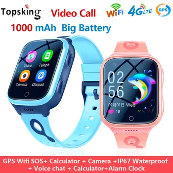4G Otroci Smart Pazi, Kamera SOS IP67 Vodotesna GPS, WIFI Video Klic Monitor Tracker Lokacijo LBS Smartwatch Fant, Otroci Gledajo