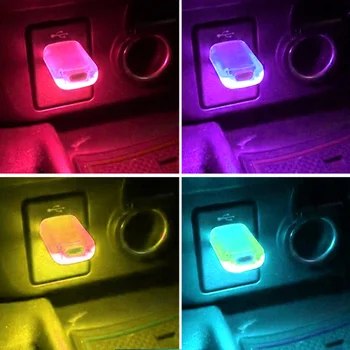 5V LED Avto Vzdušje Svetlobo, Dotik, Zvok Nadzor Dekorativne Luči USB Čarobno Fazi Učinek Svetlobe Vžigalnik za Cigarete