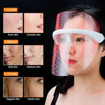 7 Barv Svetlobe LED Obrazno Masko USB Polnjenje Masko Foton Terapija Anti-Akne Gubam Odstranitev Pomlajevanje Kože Obraza za Nego Kože Orodje