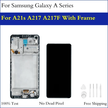 A+++ Nova IPS Zaslon Za Samsung Galaxy A21s A217 A217F Zaslon LCD na Dotik, Računalnike + Okvir Skupščine