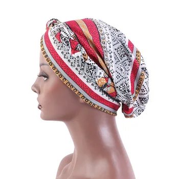Afriške Ženske Headscarves Modni Tisk Headscarves Pribor Za Lase Etnične Twist Pletenice Klobuki Bohemian Toe Kape