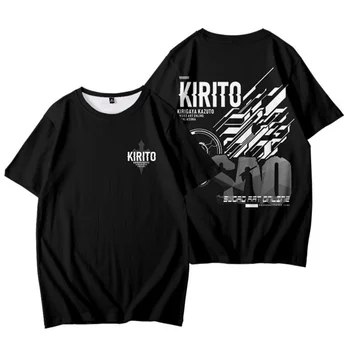 Anime Sword Art Online Kirigaya Kazuto cosplay t-shirt SAO Kirito Moški ženske t majica kratek rokav vrhovi