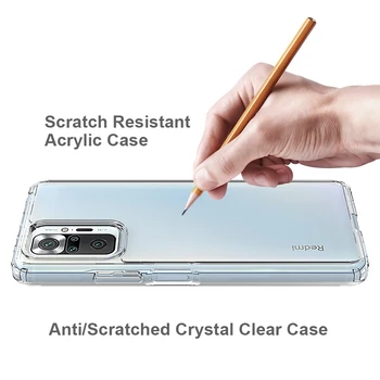 Anti-Scratch Kristalno Jasno Akril Shockproof Primeru Za Xiaomi Redmi Opomba 10 Pro Max 10 10 5GTPU Odbijača Trde Plastike Zadnji Pokrovček