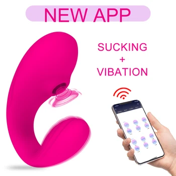 App Vagina Sesanju Vibrator Za Žensko Klitoris Bedak Ženski Brezžični U Formi G Spot Vibrator Vibratorji Sex Igrača Blaga za Odrasle 18