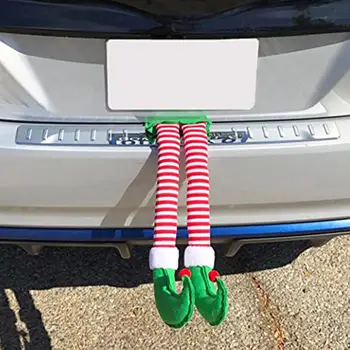 Auto Božični Okrasek Elf Santa Claus Noge Proge Vzorec Božič Praznik Avto Stranka Obesek Dodatki