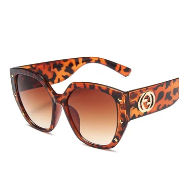 BOYSEEN blagovno Znamko, Design, Posuto Okvir sončna Očala Ženske Prevelik Kovinskih Logotip Dekoracijo Očala Želvovina sončna Očala UV400