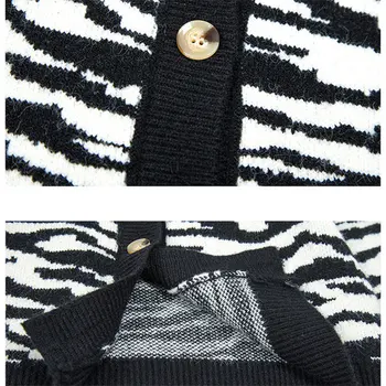 Baby Dekleta Jopico Zebra Stripes Vzorec Pletenje Pulover Vrh Jeseni otroška Oblačila Najstniških Pletenine Dolg Rokav Vrhnja oblačila