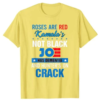 Biden Vrtnice So Rdeče Kamalas Ne Black Joe T-Shirt Smešno Politični Šala Tee Vrhovi Moških Oblačil
