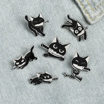 Black Cat Diao Dao zamenljiva izraza, nastran oči, ustvarjalne broška, trend, izbor majhna žival značko nakit