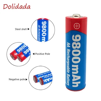 Blagovne znamke AA baterija za ponovno polnjenje 9800mah 1,5 V Novi Alkalni Polnilna batery za led luči, igrače, mp3 Brezplačna dostava