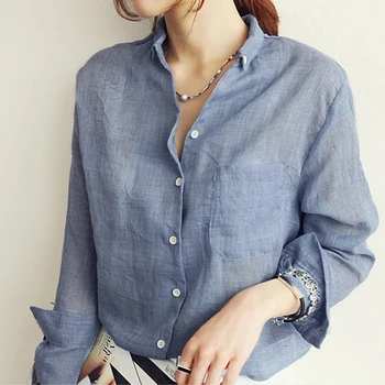 Blusas De Mujer Y Camisas Tanke Womens Vrhovi Moda 2021 Poletje Bela Majica Za Ženske Z Dolgimi Rokavi Bluzo Korejskem Slogu Chemisier Femme