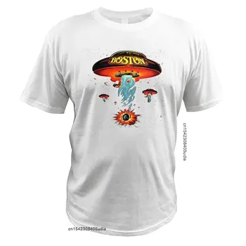Boston Vesoljsko Ladjo T Shirt Album Boston Tshirt Ameriški Rock Bend Bombaž Modi T-Shirt Eu Velikost