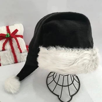Božič Black Plišastih Klobuk Audlt Unisex Božič Kostum Darila Mozaik Fant Klobuki Santa Claus Skp 2022