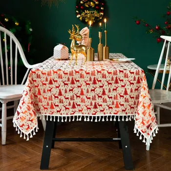 Božič Tabela Snežinka Prtom Božič Zastavo Doma Stranka Dekorativni Santa Claus Namizni Prt Gilding Čaj Jedilna Miza Pokrov