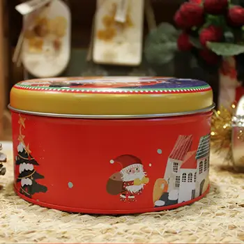 Božič Tin Gift Box Kovinski Piškotek Polje Sladkarije Posode Za Shranjevanje Tinplate Darilo Škatle S Pokrovi, Za Božič Počitnice Stranka Dobave