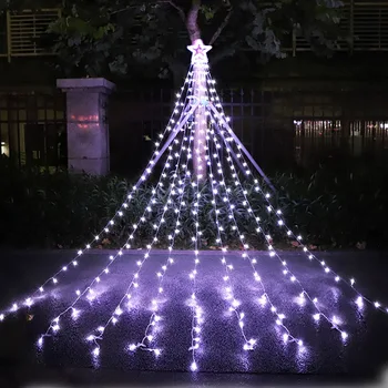 Božična Zvezda Vila Lučka Garland Niz Luči 317 LED Božično Drevo za Obešanje Star Luč za Dvorišču Stranka Počitnice Dekor