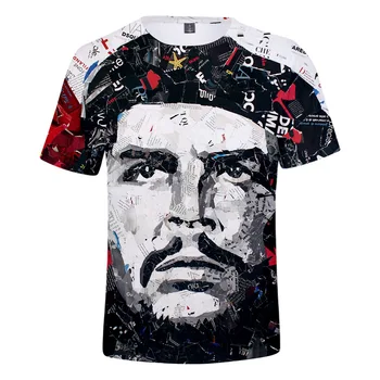 Che 3D Print majica s kratkimi rokavi Harajuku Kratek Rokav Krog Vratu T-shirt Hip-hop Osebnost T Srajce za Moške in Ženske Ulične