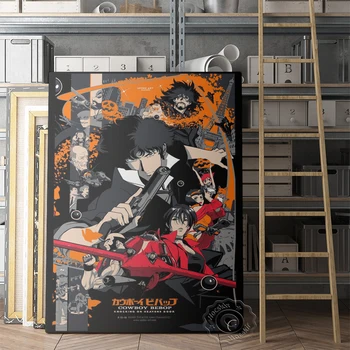 Cowboy Bebop Plakat, Na Japonskem Tokiu Anime Stenske Nalepke, Japonski Manga Spike Spiegel Stenski Dekor, Risani Lik Platno Fotografij