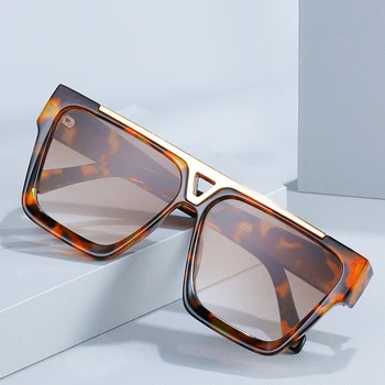 D&T 2021 Nov Modni Ščit sončna Očala Ženske Moški Luksuzni Prelivi Objektiv Kovinski Okvir blagovne Znamke Oblikovalec Kvadratnih Trend sončna Očala UV400