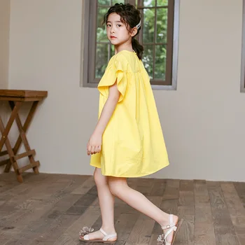 Dekleta Poletje Otton Oblačila 2020 korejskem Slogu Trdna Otroci in Najstniki, ki Girls Srčkan Princesa Obleko Baby Dekleta Svoboden Priložnostne Obleko, #8710