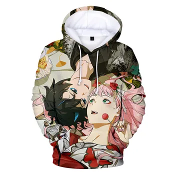 Draga V Franxx 3D Tiskanja Hoodies Anime Dekle Nič Dveh Fashion Majica Moški Ženske Hoodie Harajuku Cosplay Vrhovi Unisex Plašč