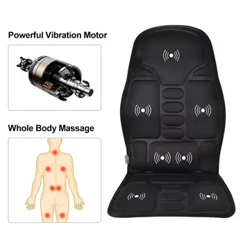 Električni 7 Motornih Prenosni Ogrevanje Z Vibriranjem Back Massager Stol V Cussion Avto Home Office Ledvenih Vratu Vzmetnice Lajšanje Bolečin Mat