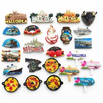 Evropa Španija Mallorca 3D Hladilnik Magneti Turistični Spominek Okraski, Izdelki ročne Obrti, Magnetni Hladilnik Zbirka Darila