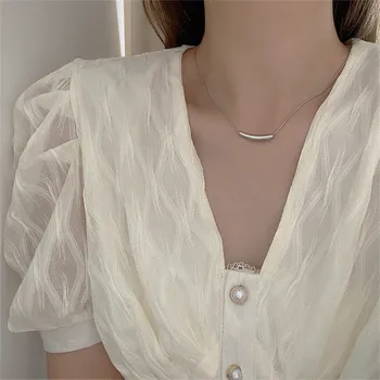 Evropski in Ameriški trend preprost kovinski obesek za ogrlico ženske korejski modni nakit dekle pribor ključnico verige